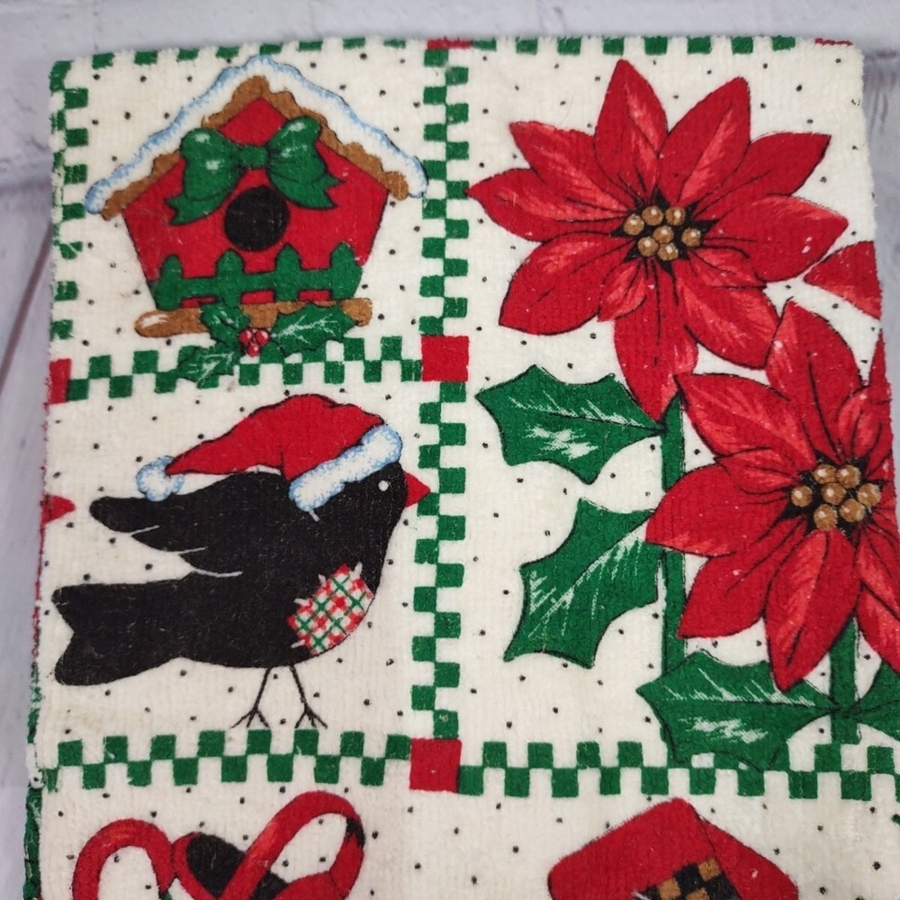 Christmas Kitchen Hand Towel and Potholder Red Green White by B&D - Picture 2 of 5